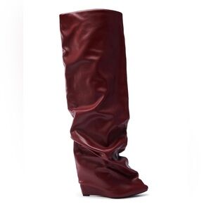 azalea wang burgundy shark boot